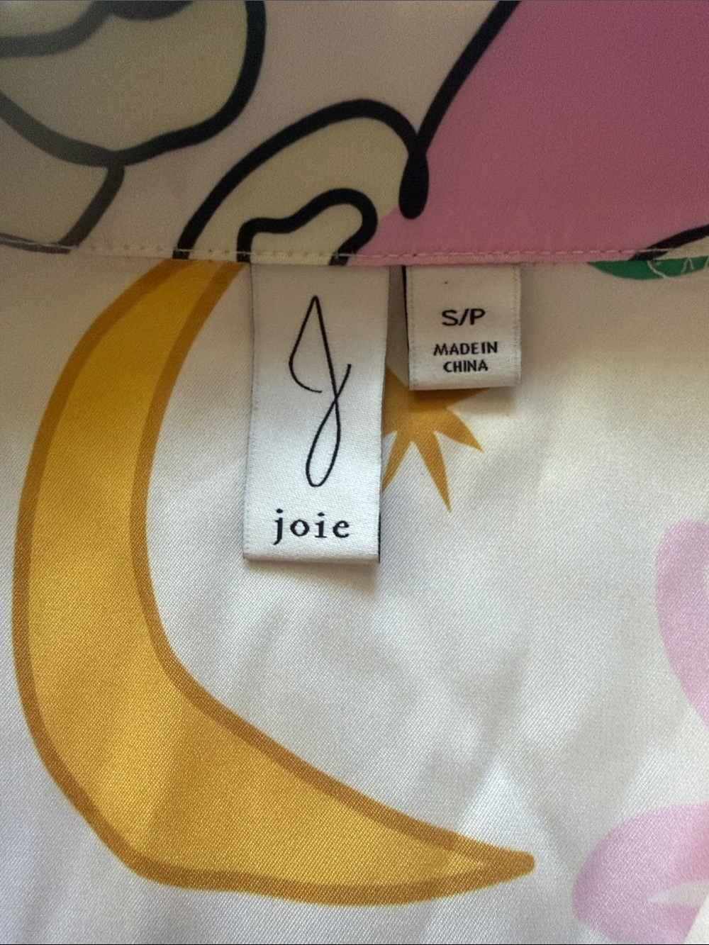 Joules White Button-Down Top with Multicolor Abstract Print - Picture 4 of 5